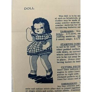 Vtg  Mail Order Design 671 UNCUT Sewing Pattern 18" Stuffed Doll & Clothes